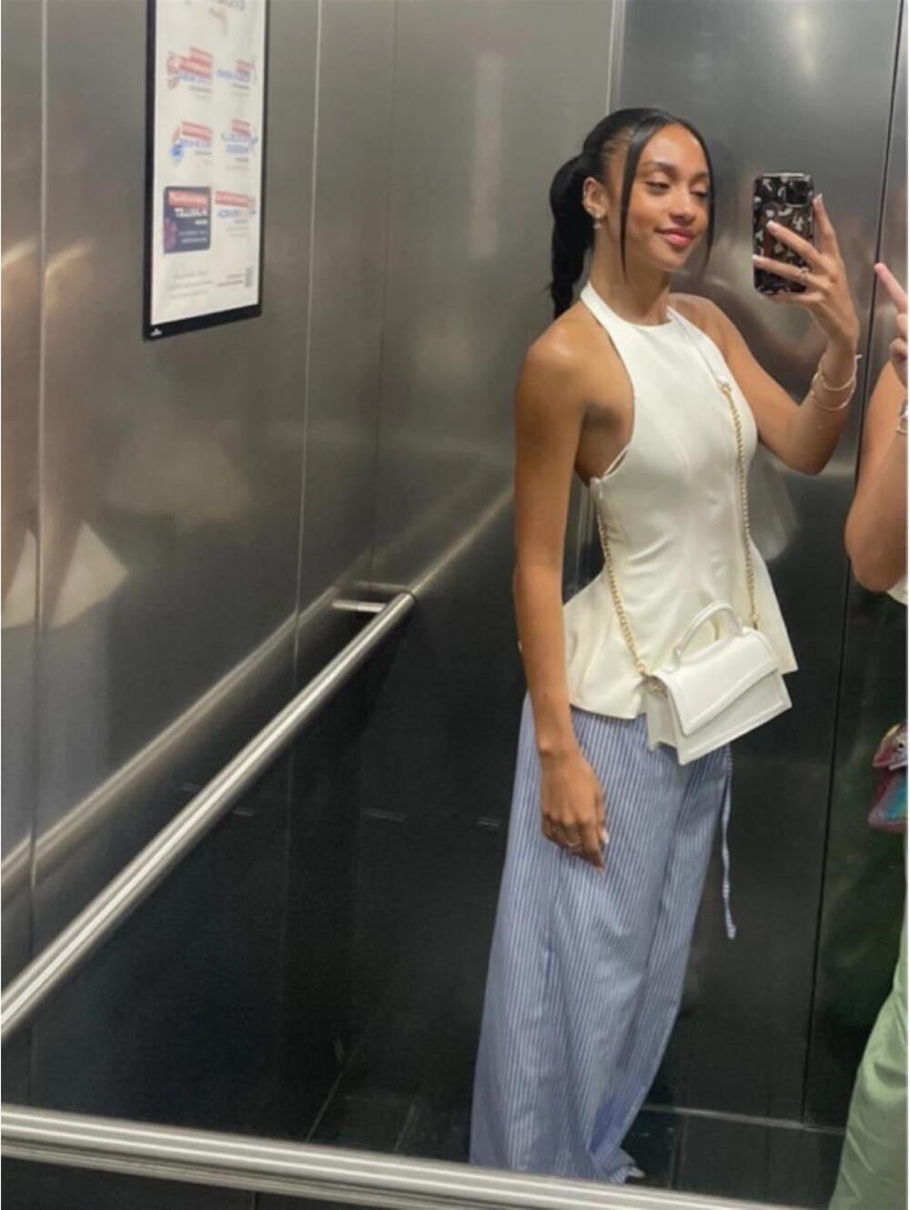 Zara Women's White and Cream Crop-top